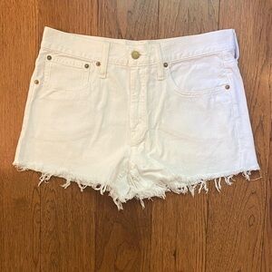 J. Crew White Frayed Jean Shorts